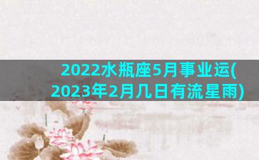 2022水瓶座5月事业运(2023年2月几日有流星雨)